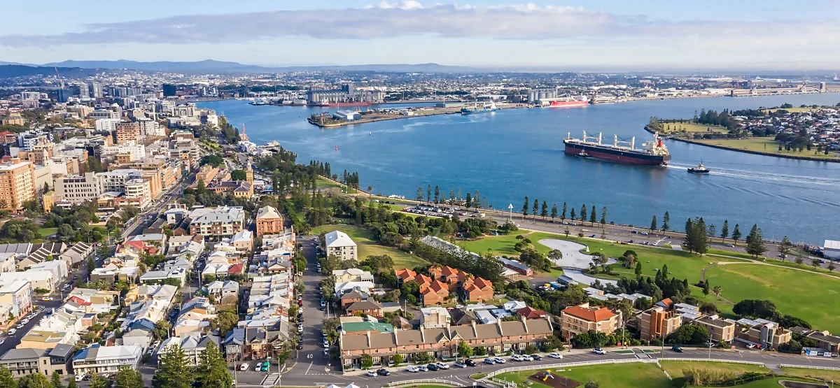 Panoramic view of Newcastle in New South Wales