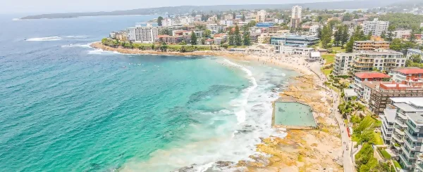 view along the coast of Newcastle, Australia